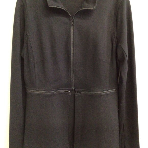 Cabi Relax Convertible Stretch Ponte Knit Long Black Zip Jacket 5655 Sz Medium - Picture 6 of 14